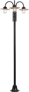 Modern kültéri lámpa fekete rézzel 235 cm 3-lámpás IP44 - Kansas