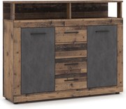 BLAGO MIDI B komód 119,5 cm sötét tölgy/fekete