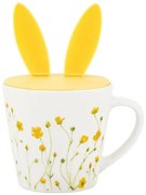 Altom Marigolds porcelán bögre szilikon fedéllel,330 ml