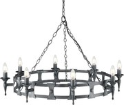 ELSTEAD SAX8-BLK-SIL SAXON Rusztikus Csillár Fekete E14 IP20