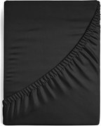 NOVA3 lepedő fekete 160x200 +30cm szatén pamut, gumis