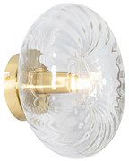 Art Deco fali lámpa arany színben üveggel - Ayesha