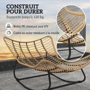 Outsunny Kerti Hintaszék, Tojás Formájú Woven Rattan Hintaszék Párnázott Párnával Kerthez, Hálószobához, Nappalihoz, Krém | Aosom