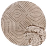 Szürkésbarna kerek szőnyeg ø 200 cm Panglao New York Taupe – Elle Decoration