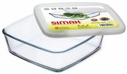 Simax 7466/L üvegtál műanyag fedéllel , 1,7 l