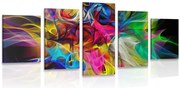 5 részes kép absztrakt színes káosz
