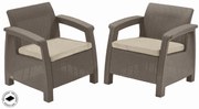 Kerti bútor Keter Corfu duo két fotel szett, cappuccino szín