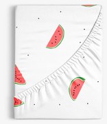 Goldea pamut körgumis lepedő - görögdinnyék 80 x 160 cm