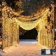 Led fényfüggöny 600 2 db 6 × 3 m meleg fehér