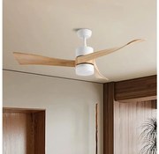ZEVENTI - LED mennyezeti ventilátor NATURITO LED/18W/230V Wi-Fi Tuya fehér/tölgy + távirányító