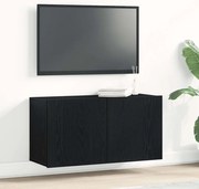 fekete tölgyfa TV-szekrény 80 x 30 x 41 cm