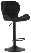 Fekete bárszék WEST VELVET fekete lábbal