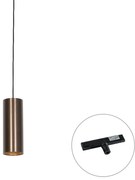 Design függőlámpa sötét bronz 1 fázisú sínadapterrel - Slimline Tubo