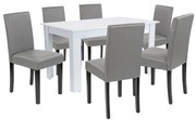 Leon 6+1 étkező garnitúra fehér-szürke