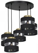 Csillár zsinóron HAVARD 5xE27/60W/230V fekete/sárgaréz kerek