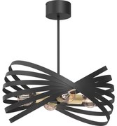 Csillár rúdon  SPARKLE 4xE27/15W/230V fekete/arany