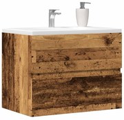 antik fa színű szerelt fa fürdőszobaszekrény 60 x 38,5 x 45 cm