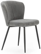 Szürke kordbársony étkezőszék szett 4 db-os Megan – Marckeric