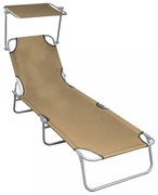 tópszínű alumínium összecsukható napozóágy napellenzővel