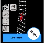 Aigostar - LED kültéri karácsonyi fényfüzér 304xLED/3,6W/230V/8 üzemmód 3m IP44 hideg fehér