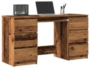 antik fa színű szerelt fa íróasztal 140 x 50 x 77 cm