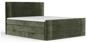 Sötétzöld ágyneműtartós boxspring ágy 180x200 cm Bergamo – Maison de Rêve