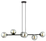 Csillár zsinóron ROSSI 6xE14/10W/230V fekete/szürke