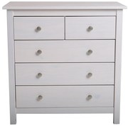 Fehér borovi fenyő magas komód 79x80 cm Berna – Marckeric