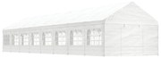 fehér polietilén pavilon tetővel 17,84 x 4,08 x 3,22 m