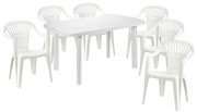 Parla 6 személyes kerti bútorszett Flen székekkel - Fehér SX