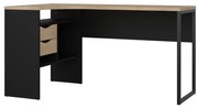 Felix Corner íróasztal, fekete matt / jackson hikorifa