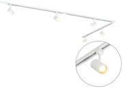 Modern fehér 1 fázisú sínrendszer 5 spotlámpával - Iconic Jeana