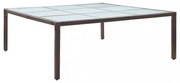 barna polyrattan kerti étkezőasztal 200 x 200 x 74 cm