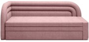 Rózsaszín zsenília kinyitható-tárolóhelyes kanapé bal oldali 223 cm Fabillo – ELTAP