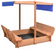 fenyőfa homokozó tetővel 112 x 112 x 112 cm