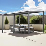 Félnyeregtetős bioklimatikus pergola lamelákkal 3 x 4 M