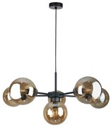 Csillár zsinóron KALIOPE II 6xE14/50W/230V fekete/füstös bézs