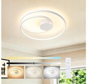 Brilagi - dimmelhető LED mennyezeti lámpa TWISTER LED/48W/230V, Ø 50 cm, fehér + távirányító