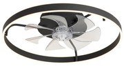 Mennyezeti ventilátor fekete 70 cm LED-del, fényerőszabályzóval és távirányítóval - Maddy