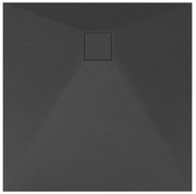 Lavre OLDA Kőhatású Zuhanytálca - Fekete, 80x80 cm