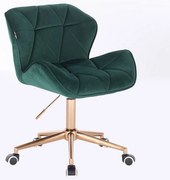 HR111K Sötétzöld modern velúr szék arany lábbal