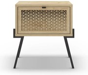 Natúr színű éjjeliszekrény tölgyfa dekorral Ecrin – Marckeric