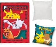 Pokémon Battle Eevee polár takaró, párnahuzat és párna szett 3 db-os