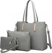 Ezüst 3 darabos luxus női táskaszett „Trio”