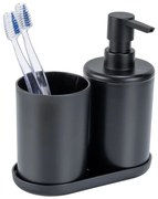 Fekete műanyag fürdőszobai kiegészítő szett Fano – Allstar