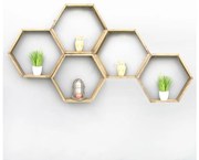 KÉSZLET 5x Fali polc 37x40 cm fenyő