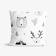 Goldea gyermek pamut párnahuzat - állatok a téli tájban 50 x 50 cm
