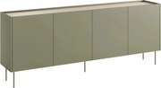 Desin komód 220 cm négyajtós - olíva / nagano tölgy