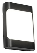 Design kültéri fali lámpa fekete LED-del IP44 szürkületi érzékelővel - Khuvan