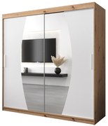 Ruhásszekrény 200 cm Eclipse (artisan tölgy + matt fehér). 1063435